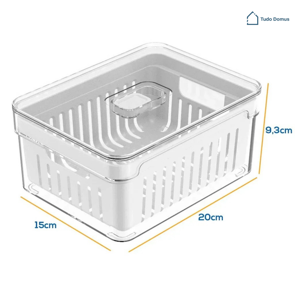 FreshBox Pro™ - Organizador 2,2 Litros de Geladeira Acrílico