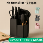 Kit 19 Utensílios Premium em Silicone com Tábua – EssenzaCook™ [30% OFF]