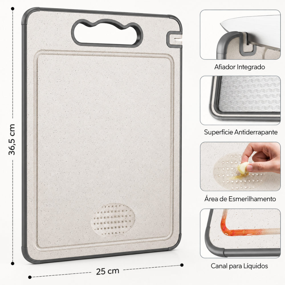 DomusCut Duo 304 — Tábua Dupla Face em Inox e PP