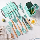 Kit 19 Utensílios Premium em Silicone com Tábua – EssenzaCook™ [30% OFF]