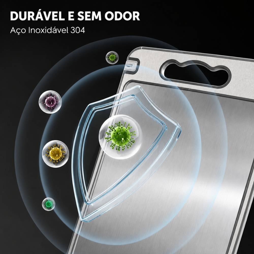 DomusCut Duo 304 — Tábua Dupla Face em Inox e PP