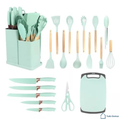 Kit 19 Utensílios Premium em Silicone com Tábua – EssenzaCook™ [30% OFF]