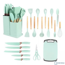 Kit 19 Utensílios Premium em Silicone com Tábua – EssenzaCook™ [30% OFF]