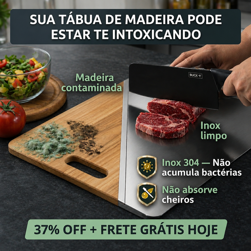 DomusCut Pro 304 - Tábua Inox Antibacteriana | O Novo Padrão da Cozinha Moderna