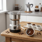 DomusGrind Pro – Moedor Elétrico Multifuncional em Aço Inox