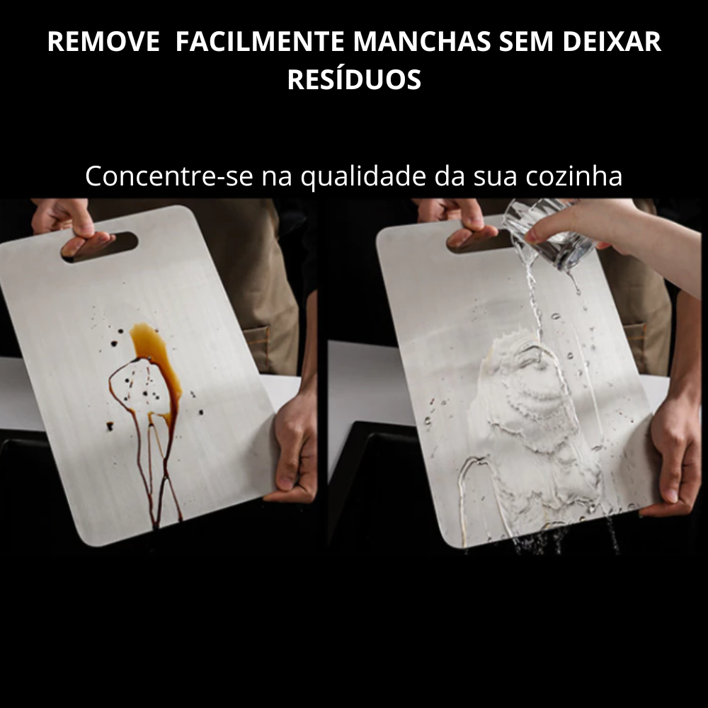 DomusCut Pro 304 - Tábua Inox Antibacteriana | O Novo Padrão da Cozinha Moderna
