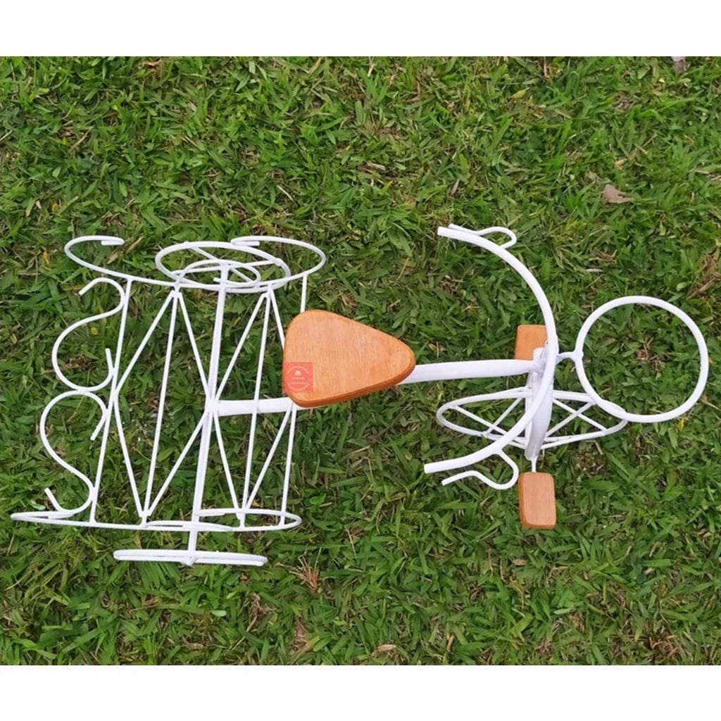 Bicicleta Decorativa de Ferro Rústica Branca