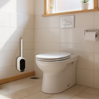 Escova Sanitária com Suporte Automático de Parede - Banheiro, Drenagem e Cerdas Resistentes