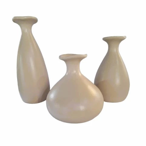 Trio de Vasos Garrafa de Cerâmica Decorativos