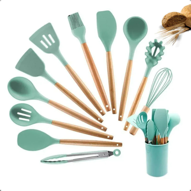 Kit Utensílios de Cozinha em Silicone