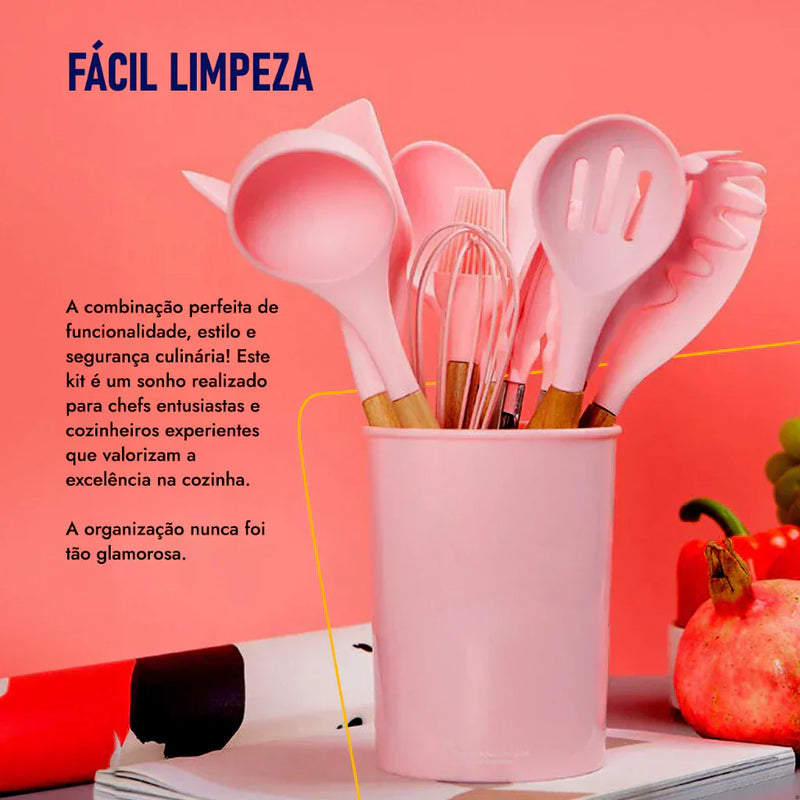 Kit Utensílios de Cozinha em Silicone
