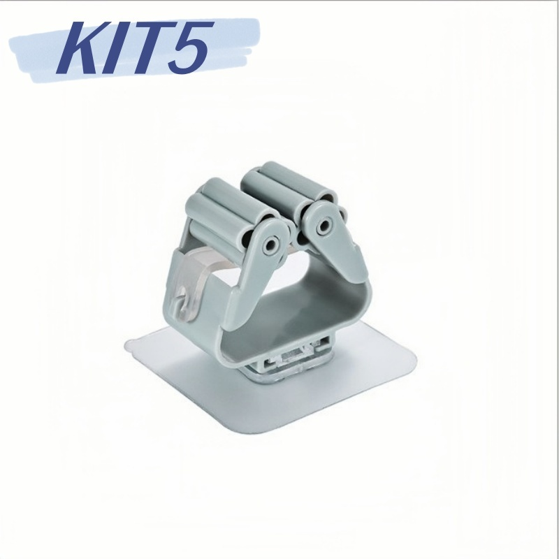Kit 5 Suportes de Parede Adesivos para Vassouras e Rodos Premium