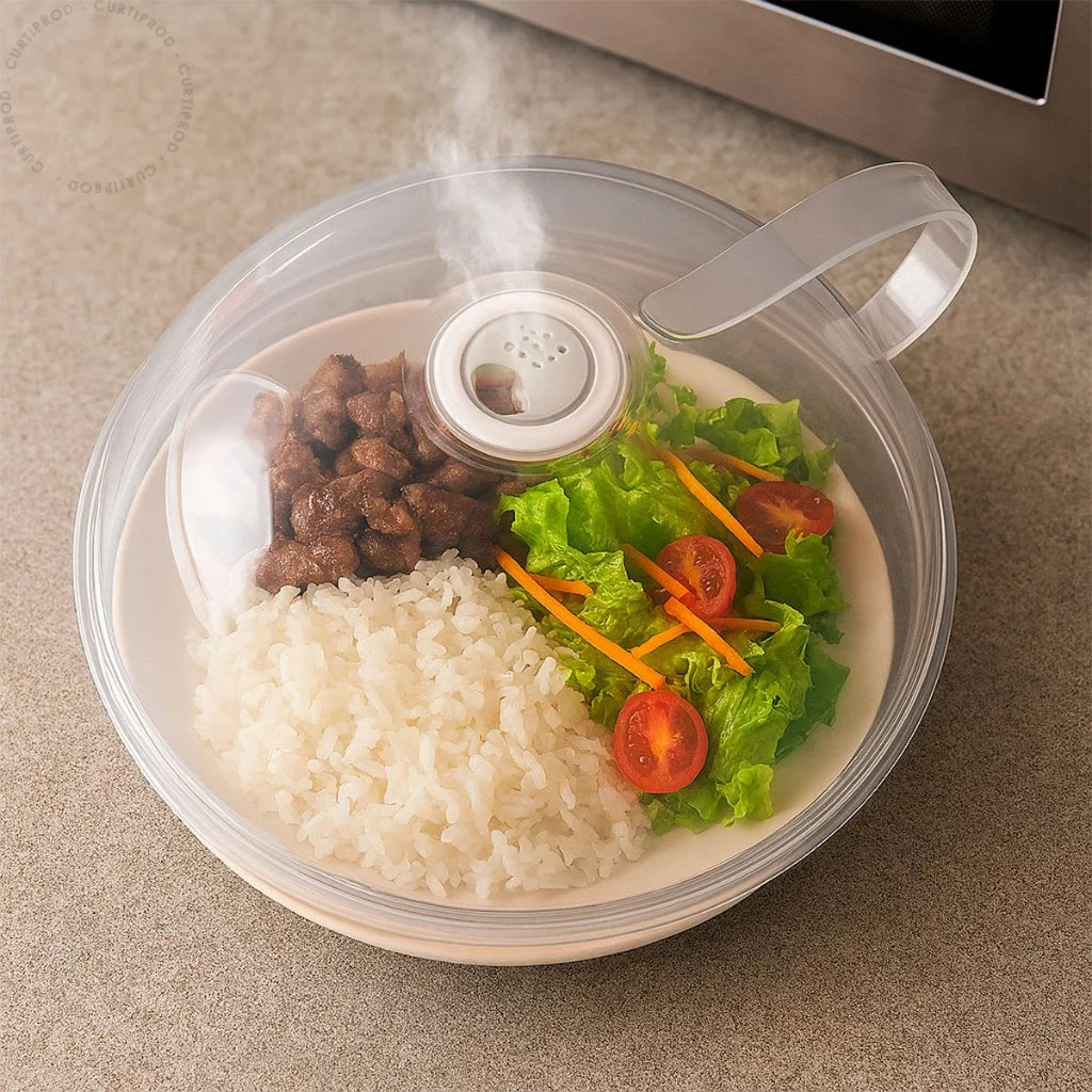 Tampa De Microondas Com Válvula Alça de Plástico Para Alimentos