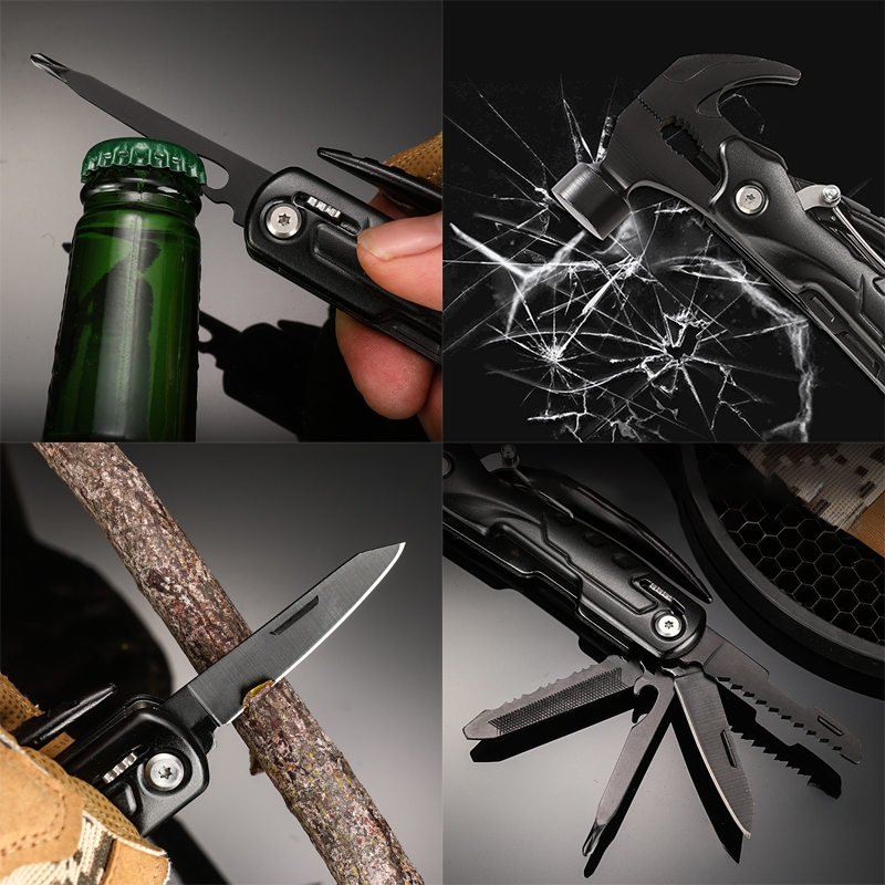 Martelo Portátil Multifuncional Garra Ao Ar Livre Camping Adventure Survival Kit Com Bolsa de Nylon