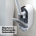 Escova Sanitária com Suporte Automático de Parede - Banheiro, Drenagem e Cerdas Resistentes