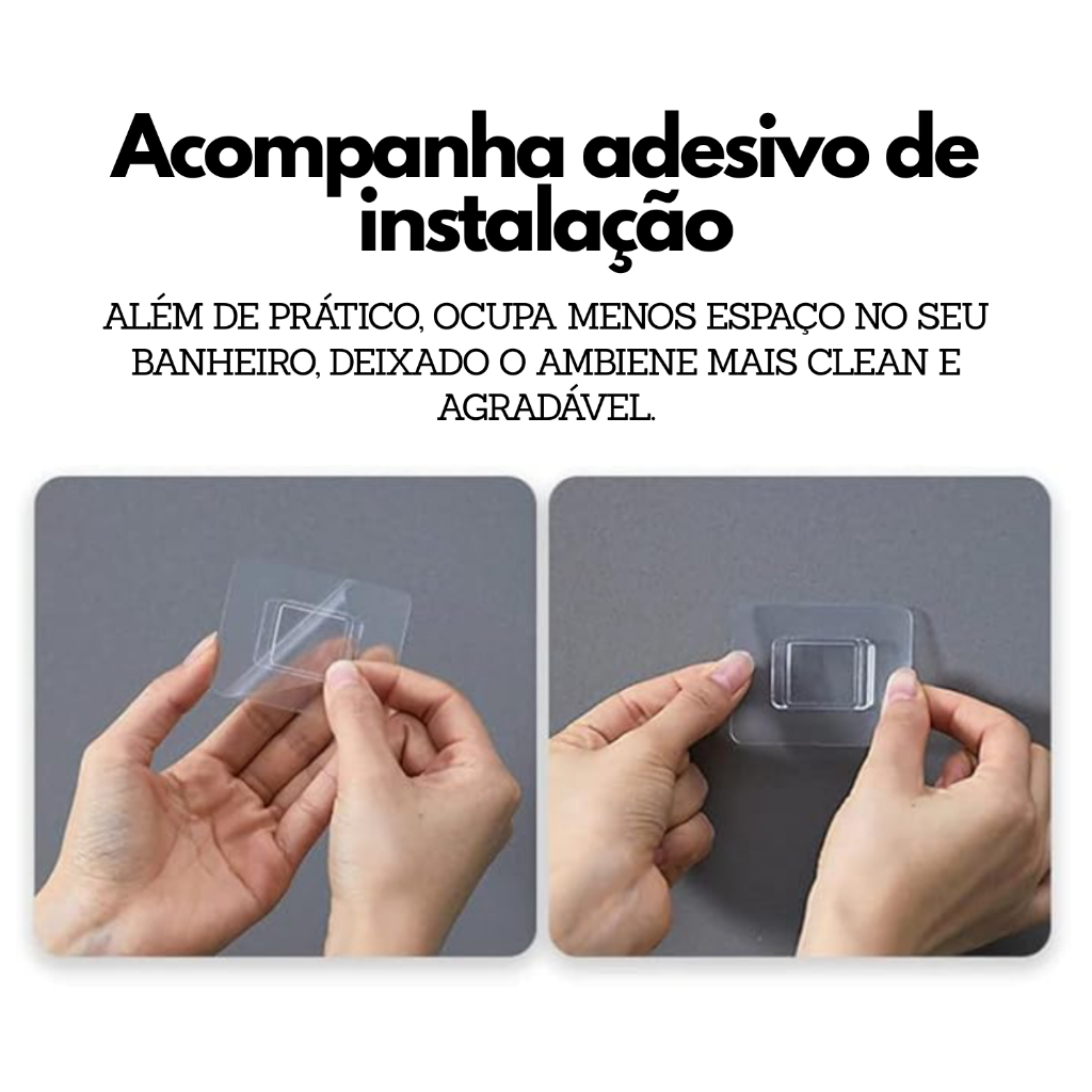 Escova Sanitária com Suporte Automático de Parede - Banheiro, Drenagem e Cerdas Resistentes