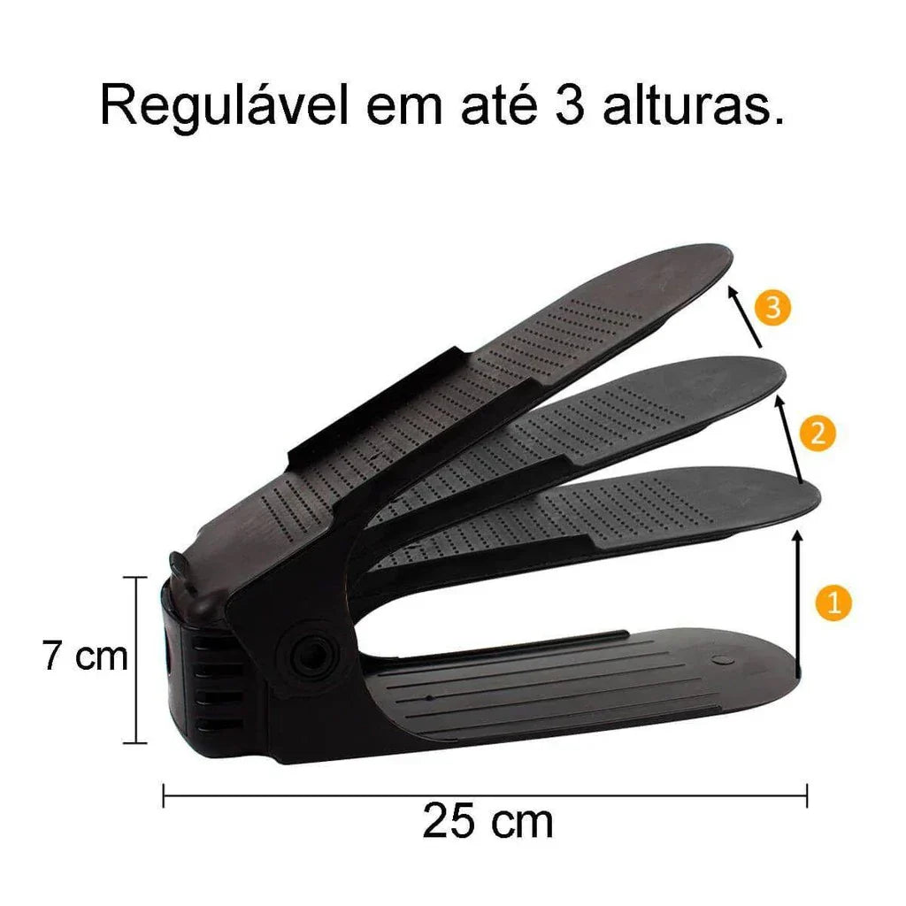 Kit com 10 Organizadores de Sapatos Reguláveis