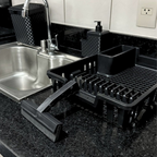 Kit Cozinha Completa Escorredor De Louça + Lixeira de Pia 5 litros + Porta Detergente + Rodinho Pia